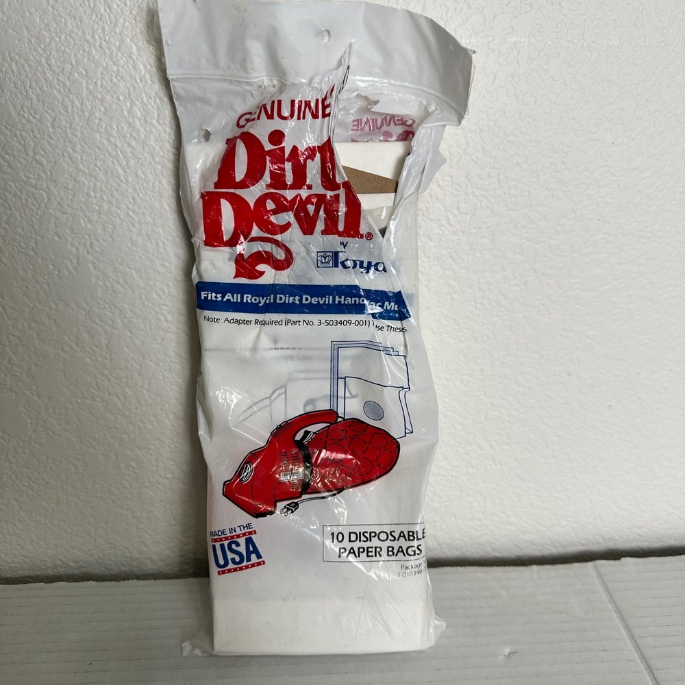 Genuine Dirt Devil Royal Hand Vac Vacuum Cleaner Bags 10 Disposable Bags OpenBox